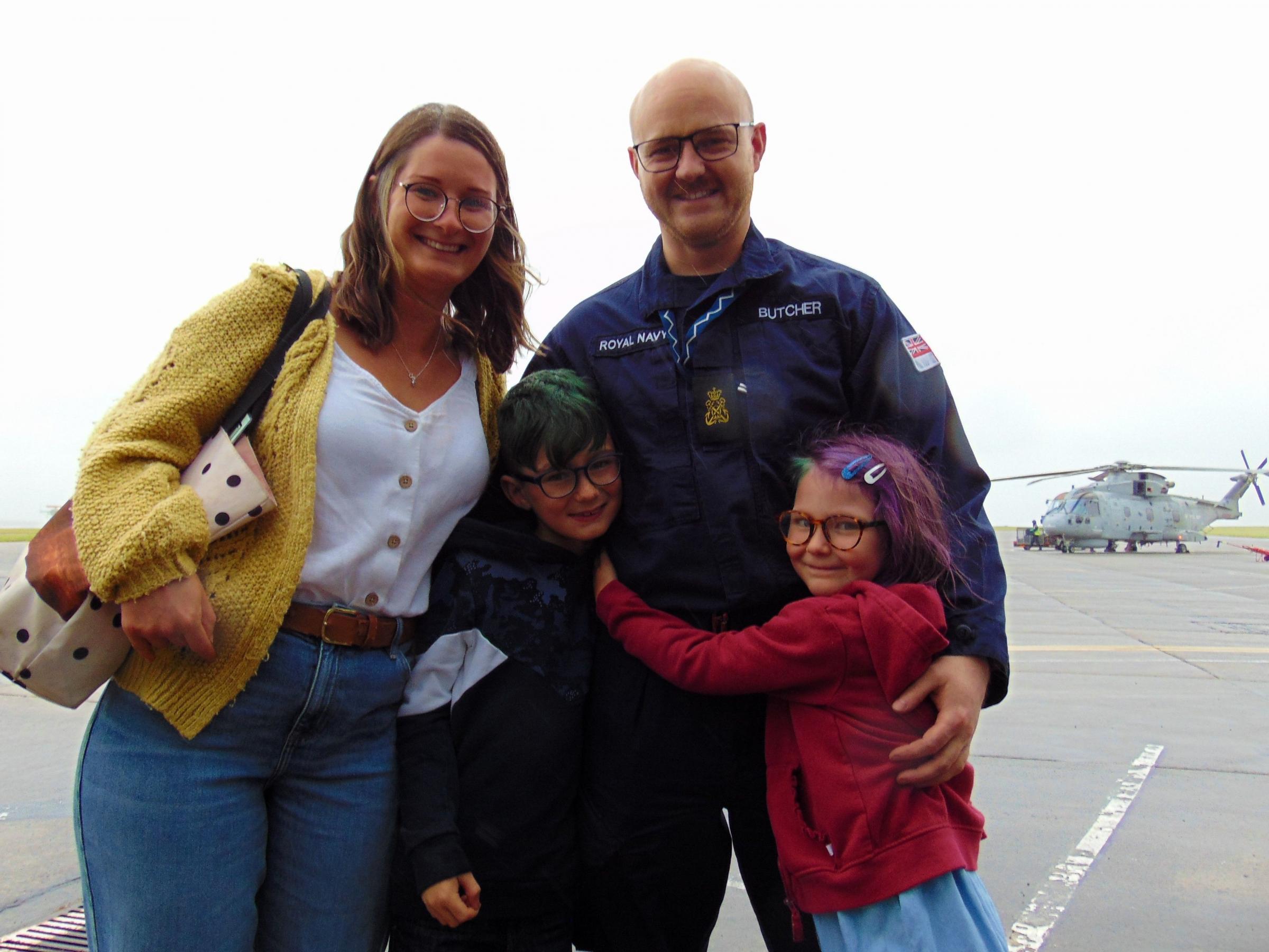 Dad is back home for this family Picture: Royal Navy