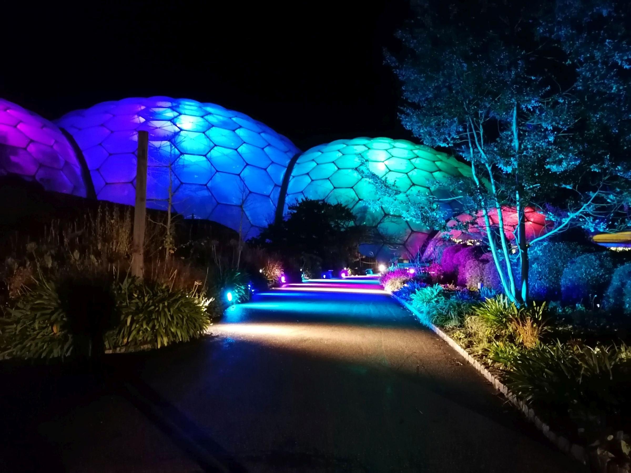 The biomes lit up