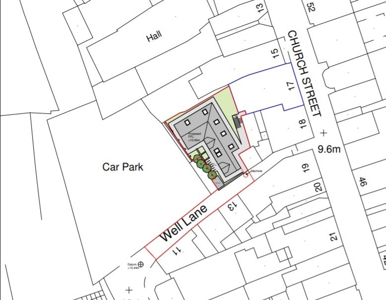 A map of the proposed site