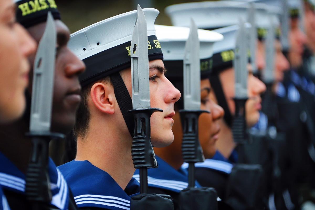 Sailors waiting for inspection at a previous Freedom Parade