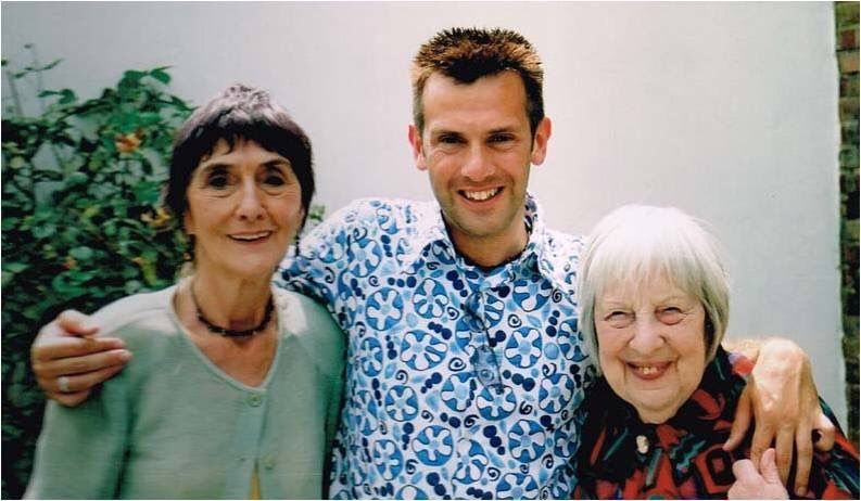 June and James with with Anna Wing, who played Lou Beale