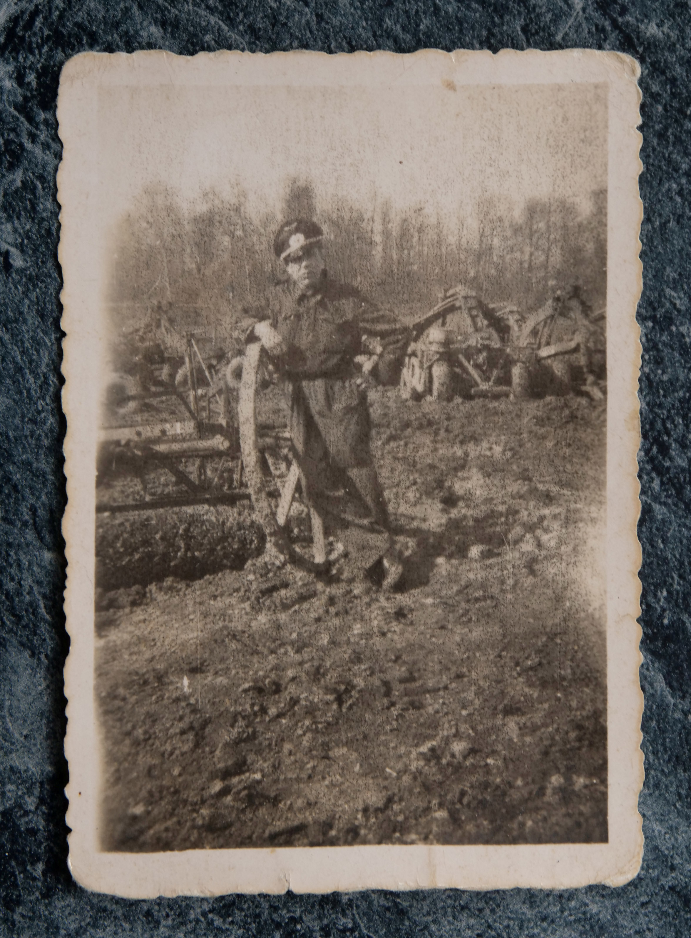 Archive photo of World War Two veteran Harry Billinge in Normandy. As an 18-year-old Sapper with the Royal Engineers, Mr Billinge landed on Gold Beach on D-Day, 6th June 1944. 