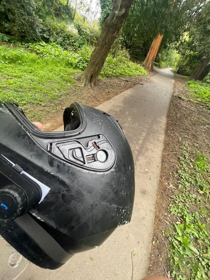 The helmet was recovered in Foxs Lane.