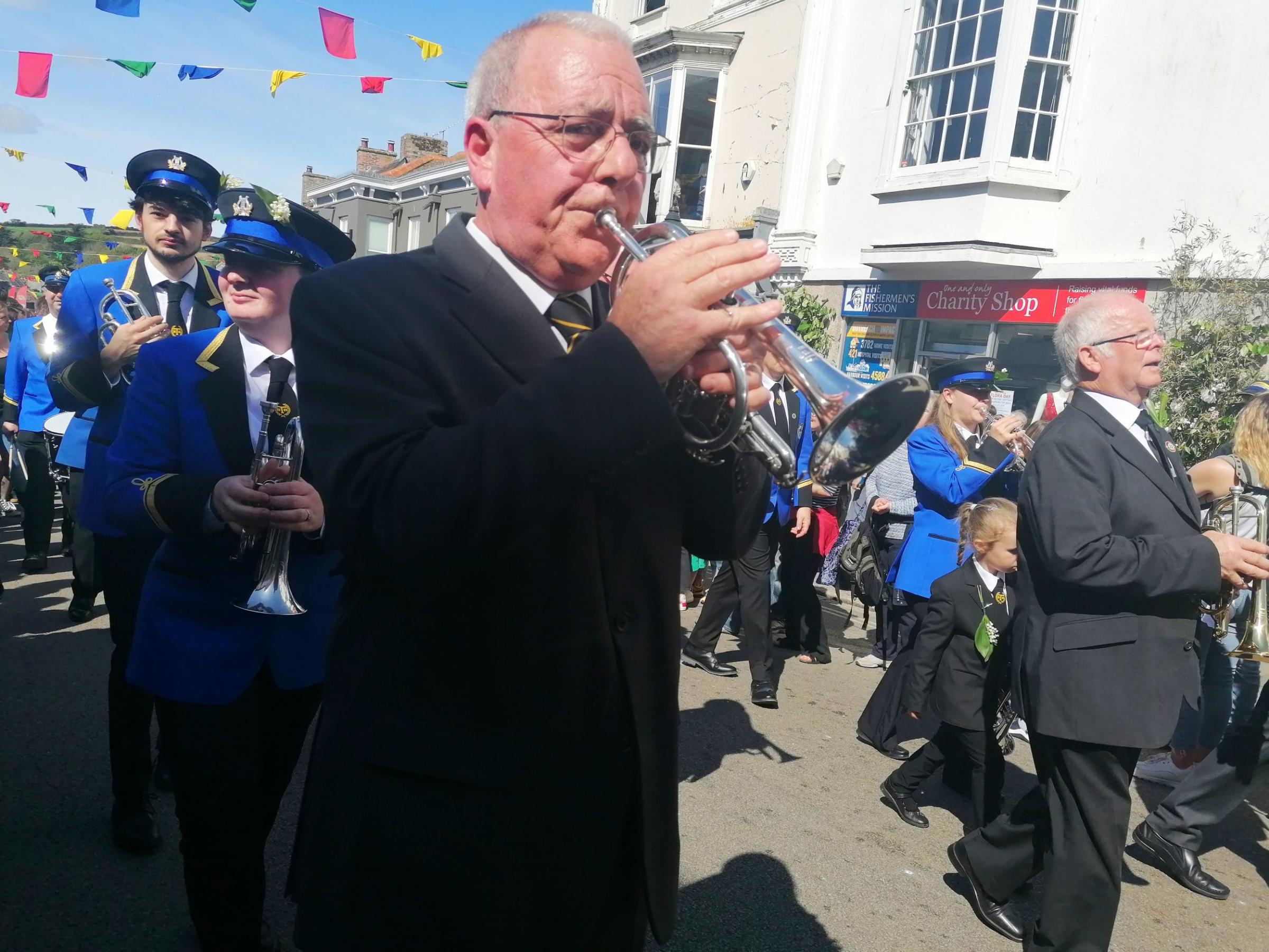 Helston Town Band on Flora Day Pictures: Emma Ferguson