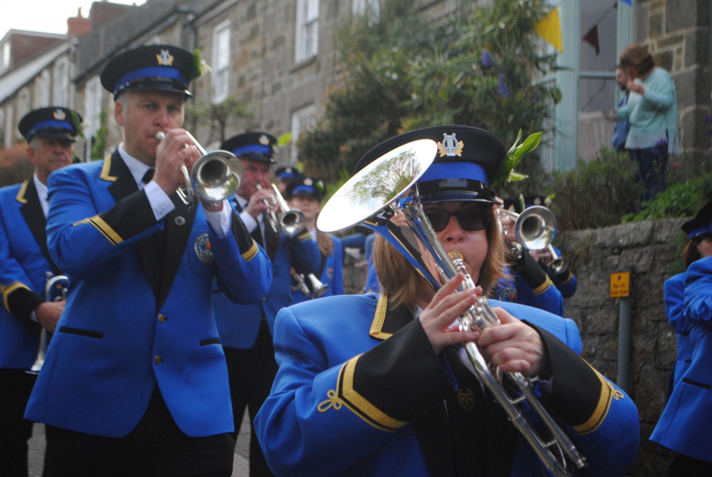 Helston Town Band on Flora Day Pictures: Emma Ferguson