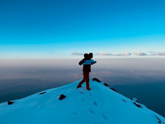 On one of his recent trips up the mountains