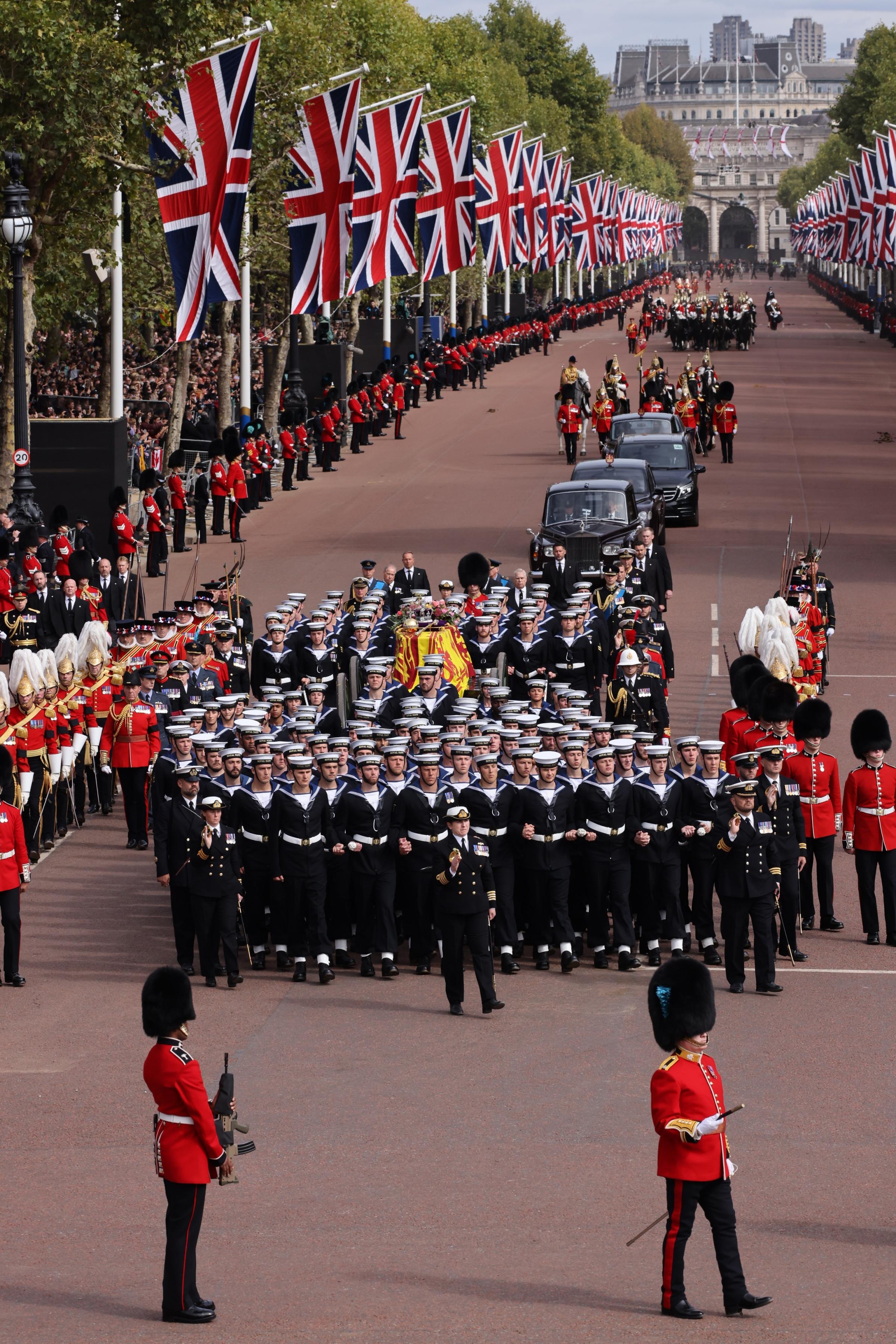 The procession makes its way up The Mall Picture: POPhot Will Haigh