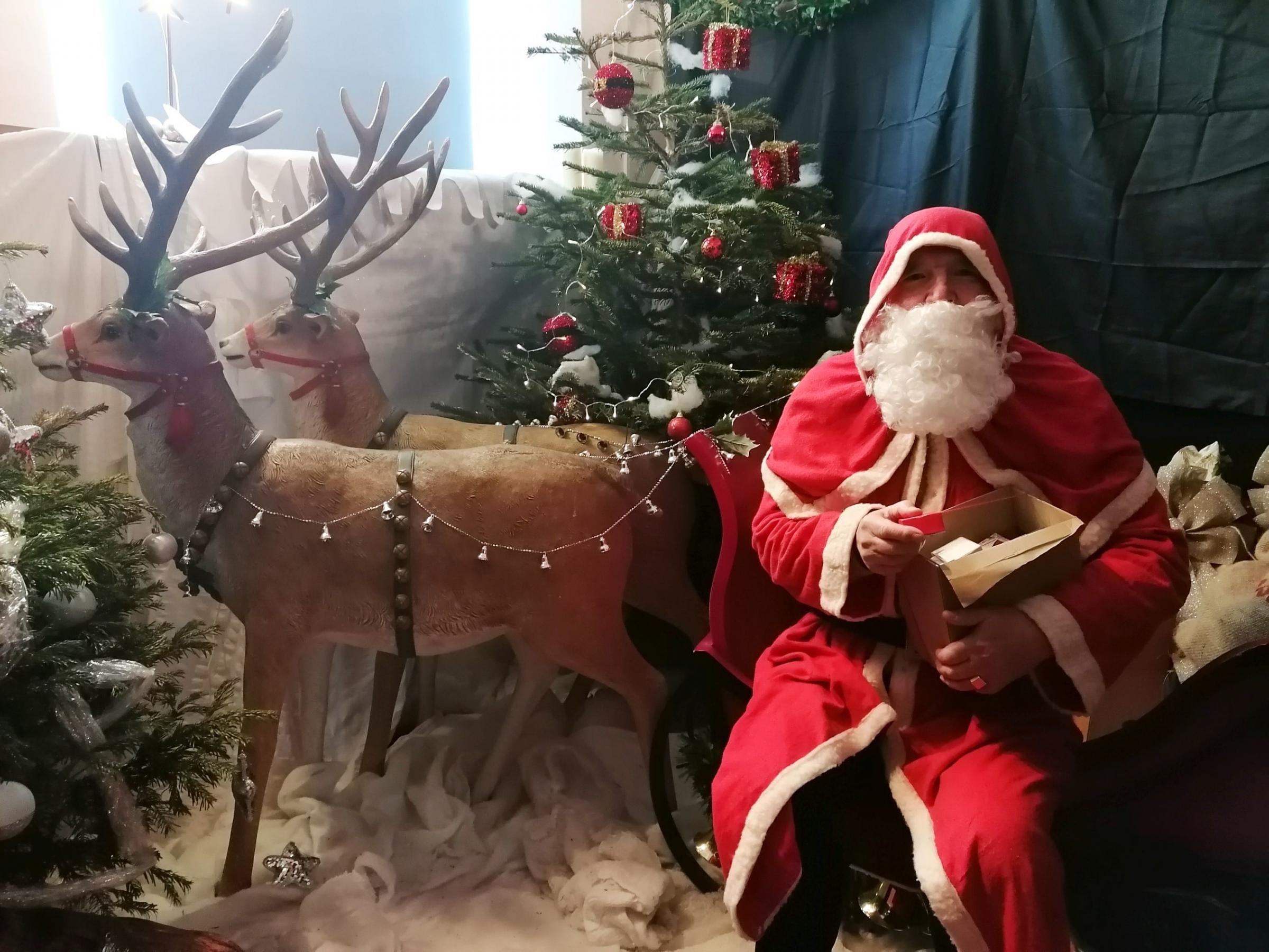 Father Christmas returned to greet children