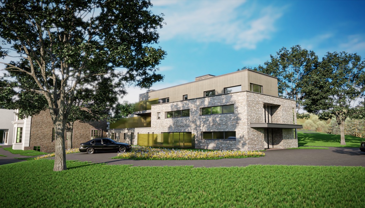 Artist\s impression of the proposed new care home and other developments on the site of the former Trengweath Hospital in Redruth