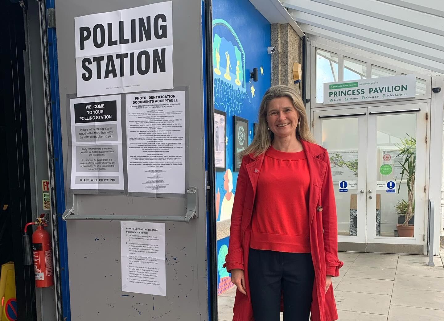 Jayne Kirkham at one of Falmouths polling stations yesterday