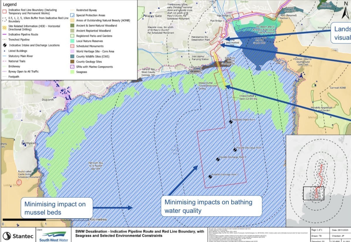 Desalination plant plans by South West Water in Par.