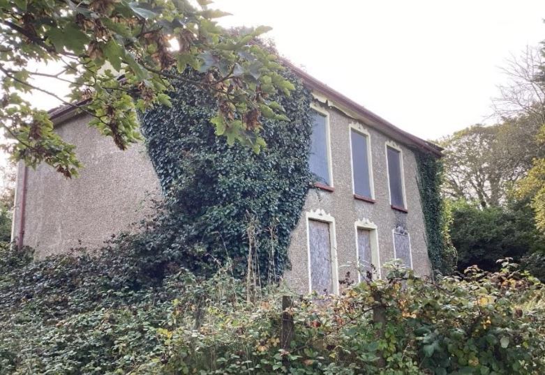 The fire-damaged farmhouse which is said to be beyond repair and will have to be demolished Image: Cornwall Council