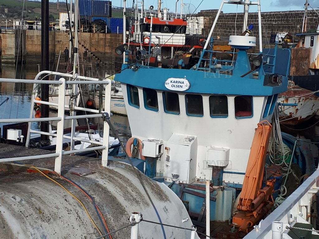 The Karina Olsen pictured at Penzance harbour before it sank (Pic: Findafishingboat.com)