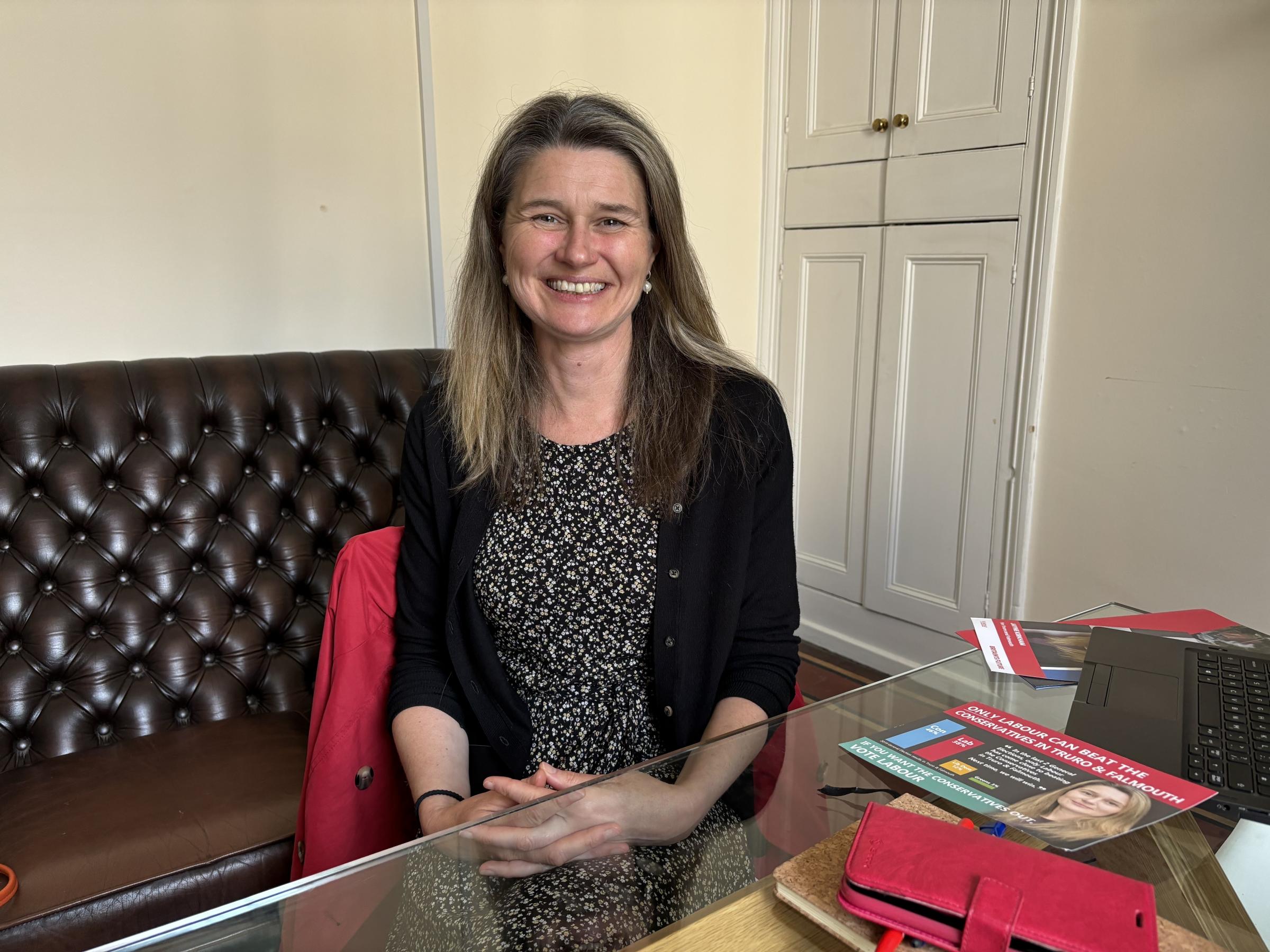 Jayne Kirkham pictured at Labour\s constituency office in Truro (Pic: Lee Trewhela / LDRS)