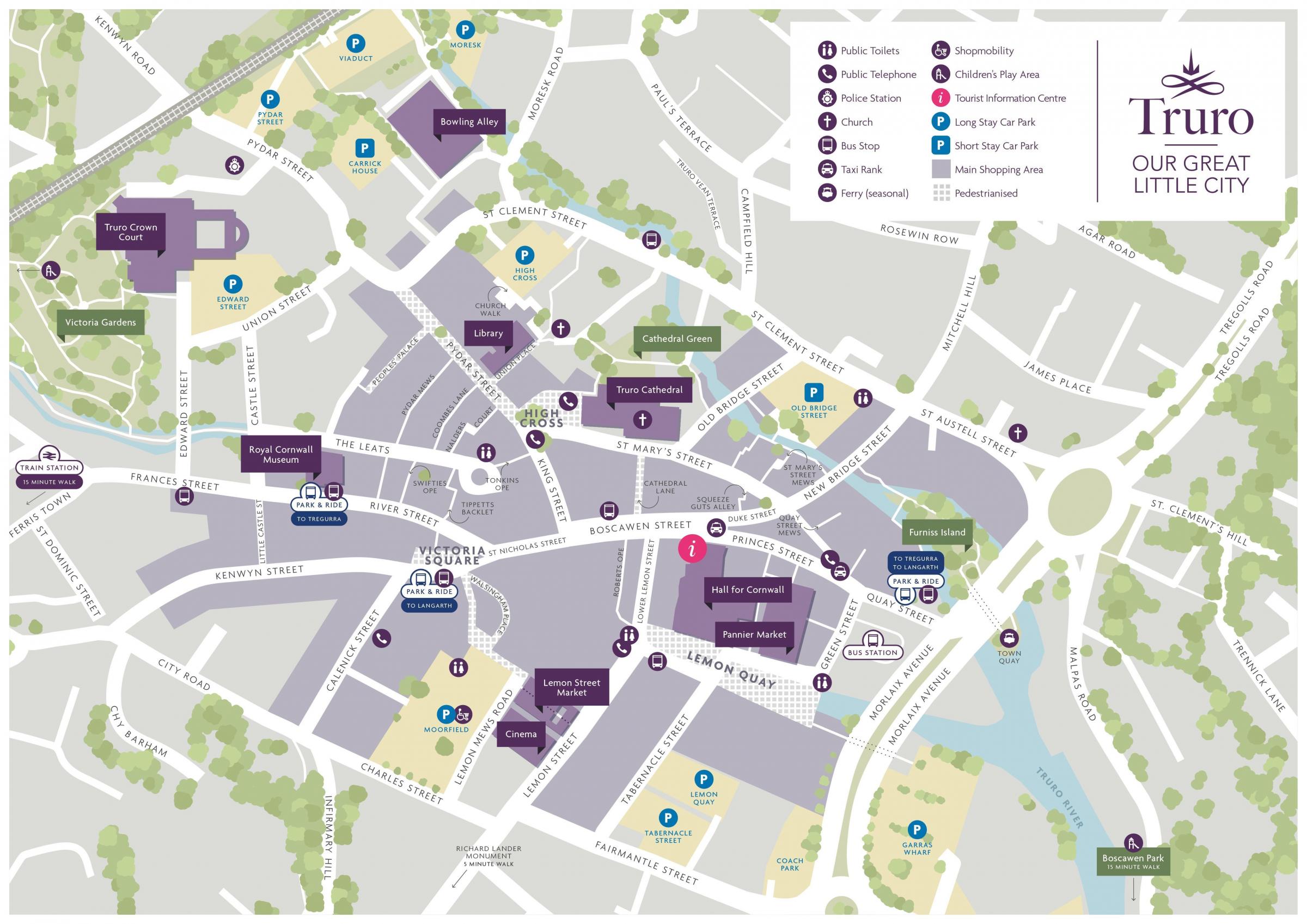 truro city centre map New City Centre Map For Truro Falmouth Packet truro city centre map